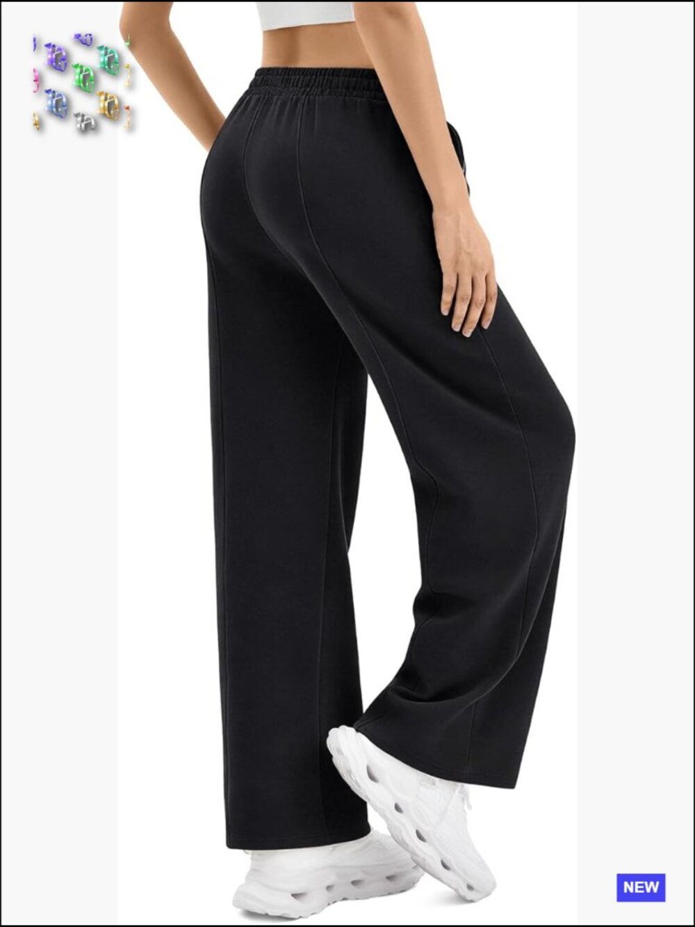 Wide Leg Sweatpants Baggy Pants with Pockets Drawstring Athletic Joggers Y2K - Picture 1 of 7